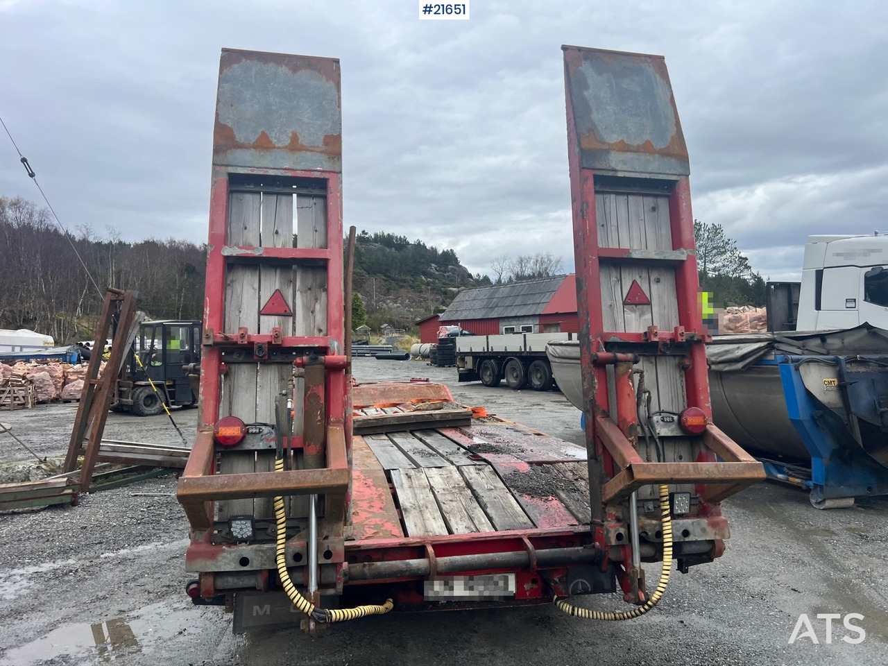 Damm 3 akslet maskinhenger m/ hydrauliske kjørebroer - Autovežis priekaba: foto 3 Damm 3 akslet maskinhenger m/ hydrauliske kjørebroer - Autovežis priekaba: foto 3