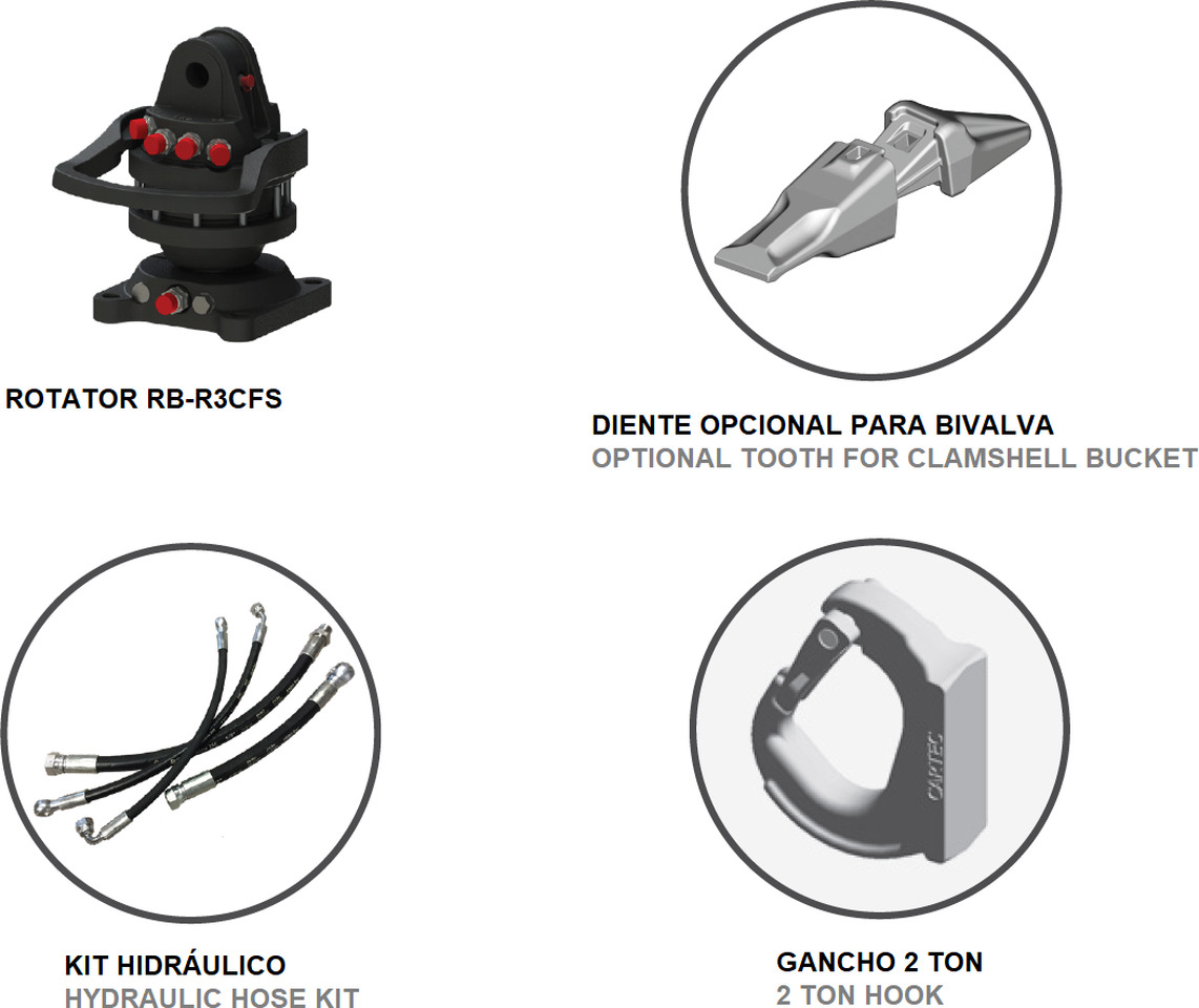 Clamshell bucket withouth side-walls BV-MR 205 - Greiferini kausa - Kranas-manipuliatorius: foto 3 Clamshell bucket withouth side-walls BV-MR 205 - Greiferini kausa - Kranas-manipuliatorius: foto 3