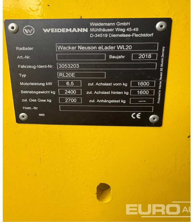 Unused Wacker Neuson WL20E - Ratinis krautuvas: foto 2 Unused Wacker Neuson WL20E - Ratinis krautuvas: foto 2