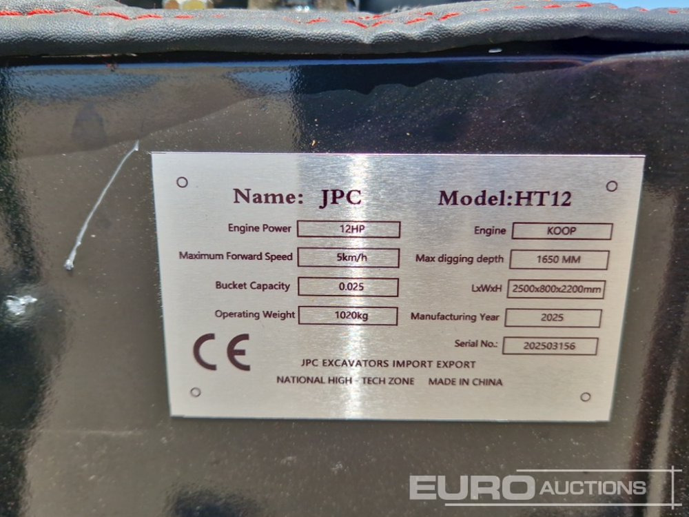 Mini ekskavatorius Unused 2025 JPC HT 12: foto 49