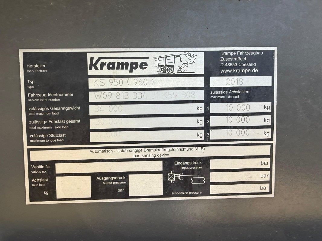 Krampe ALU Kippsattel KS 950 Roadrunn - Savivartis sunkvežimis: foto 3 Krampe ALU Kippsattel KS 950 Roadrunn - Savivartis sunkvežimis: foto 3