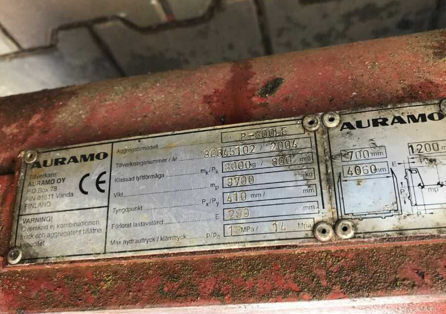 Auramo P-800LE - Replės - Šakinis krautuvas: foto 4 Auramo P-800LE - Replės - Šakinis krautuvas: foto 4