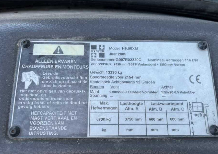 Hyster H9.00XM - Dyzelinis krautuvas: foto 4 Hyster H9.00XM - Dyzelinis krautuvas: foto 4