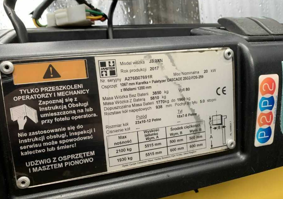 Hyster J3.0XN - Elektrinis krautuvas: foto 4 Hyster J3.0XN - Elektrinis krautuvas: foto 4