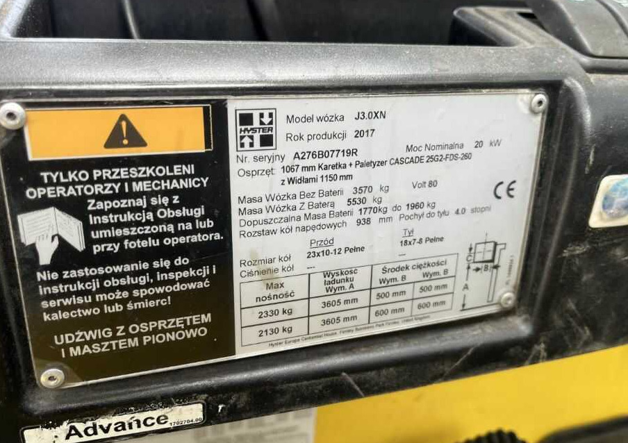 Hyster J3.0XN - Elektrinis krautuvas: foto 4 Hyster J3.0XN - Elektrinis krautuvas: foto 4