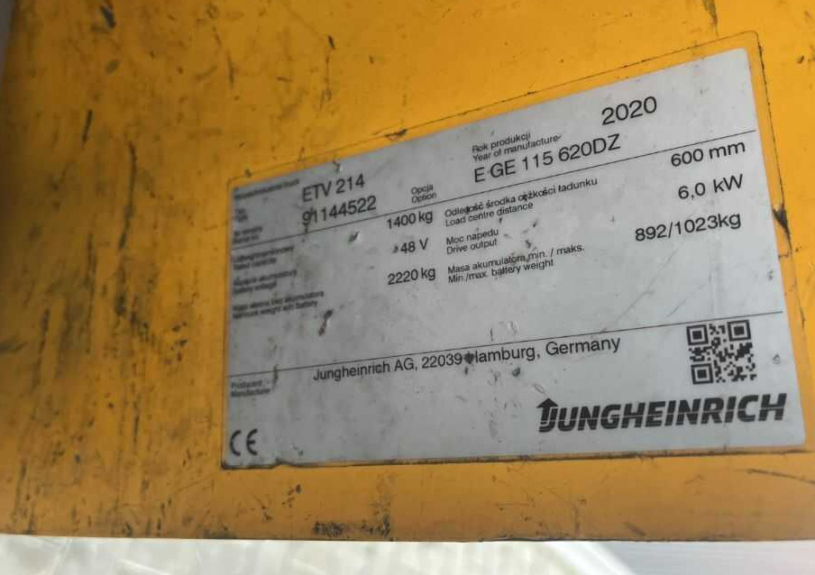 Jungheinrich ETV214 - Krautuvas su šakėmis: foto 4 Jungheinrich ETV214 - Krautuvas su šakėmis: foto 4