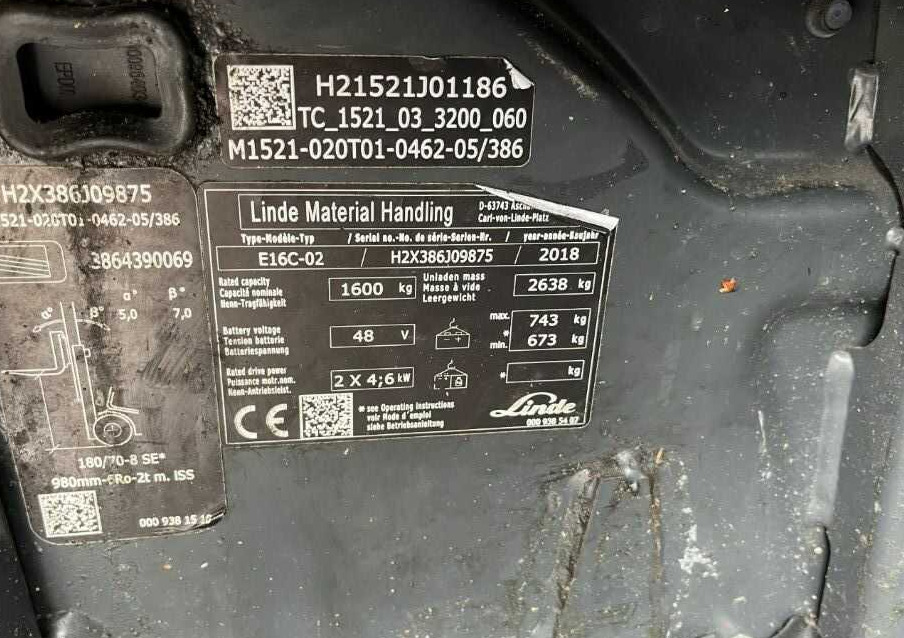 Linde E16C-02 - Elektrinis krautuvas: foto 4 Linde E16C-02 - Elektrinis krautuvas: foto 4