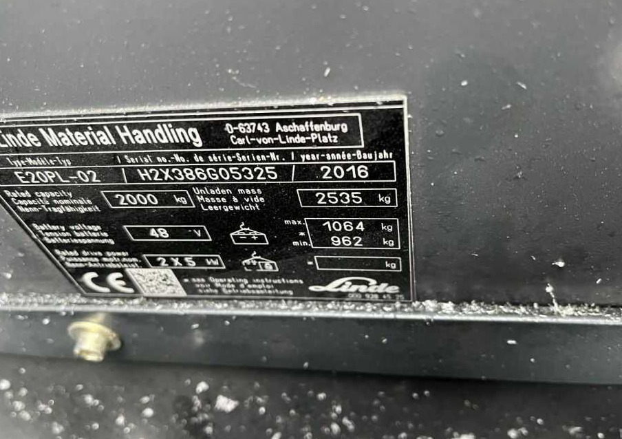 Linde E20PL-02 - Elektrinis krautuvas: foto 4 Linde E20PL-02 - Elektrinis krautuvas: foto 4