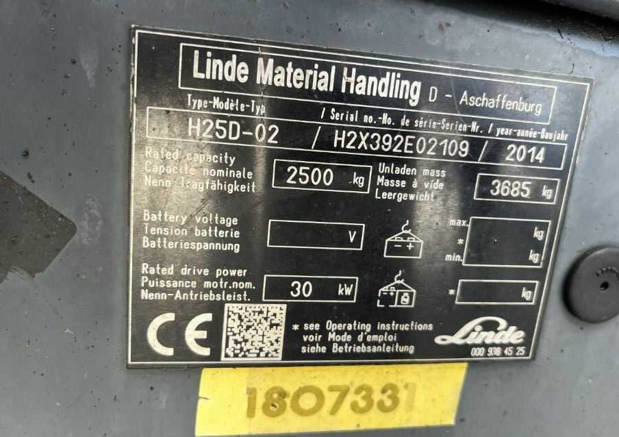 Linde H25D-02 - Dyzelinis krautuvas: foto 4 Linde H25D-02 - Dyzelinis krautuvas: foto 4