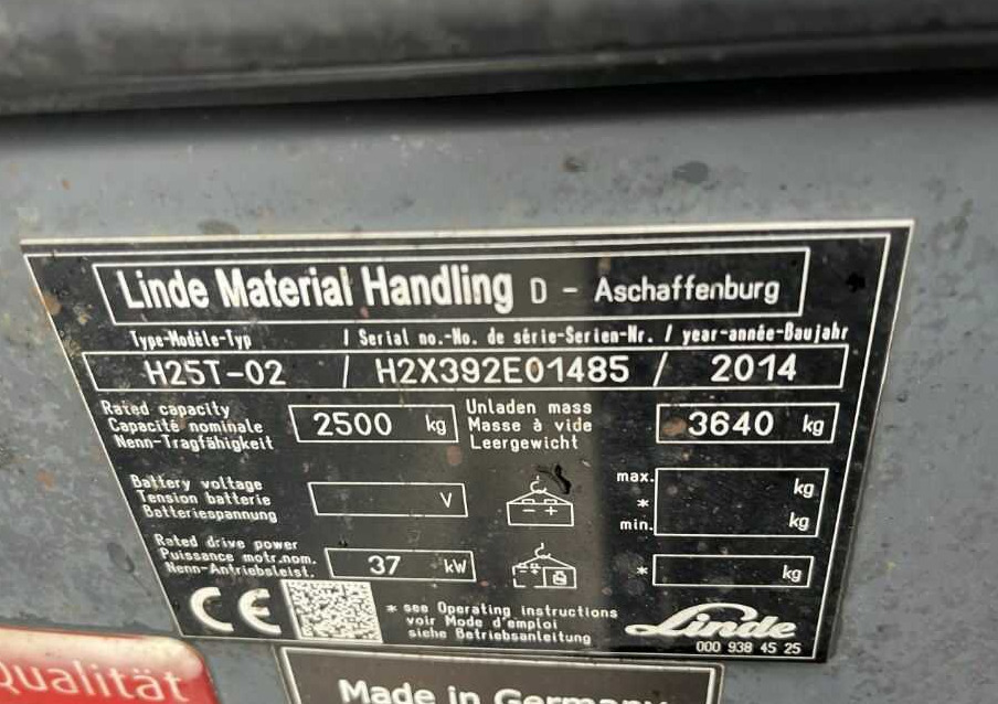 Linde H25T-02 - Dujinis krautuvas: foto 4 Linde H25T-02 - Dujinis krautuvas: foto 4