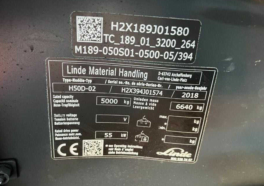 Linde H50D-02 - Dyzelinis krautuvas: foto 4 Linde H50D-02 - Dyzelinis krautuvas: foto 4