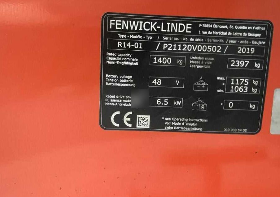 Linde R14-01 - Krautuvas su šakėmis: foto 4 Linde R14-01 - Krautuvas su šakėmis: foto 4
