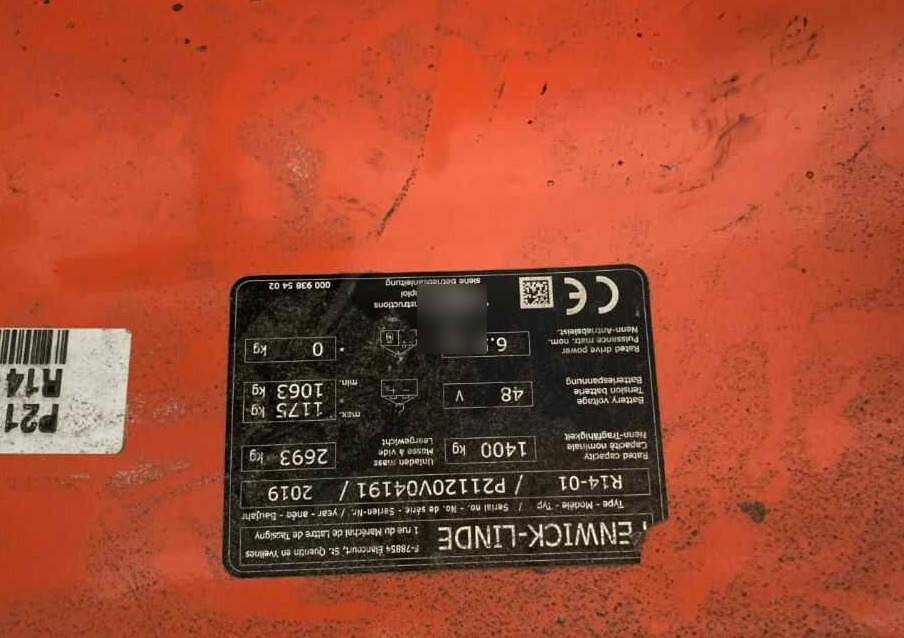 Linde R14-01 - Krautuvas su šakėmis: foto 4 Linde R14-01 - Krautuvas su šakėmis: foto 4