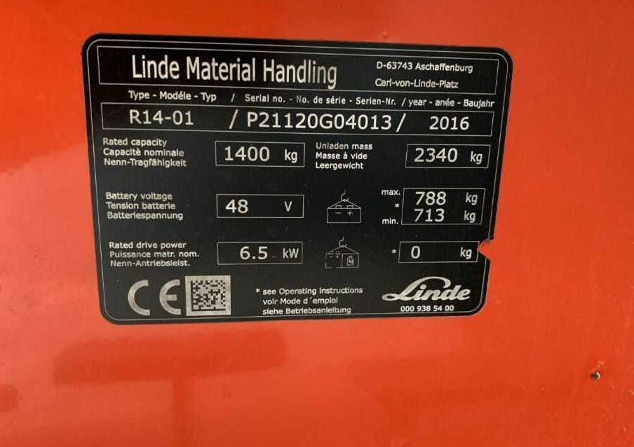 Linde R14-01 - Krautuvas su šakėmis: foto 3 Linde R14-01 - Krautuvas su šakėmis: foto 3