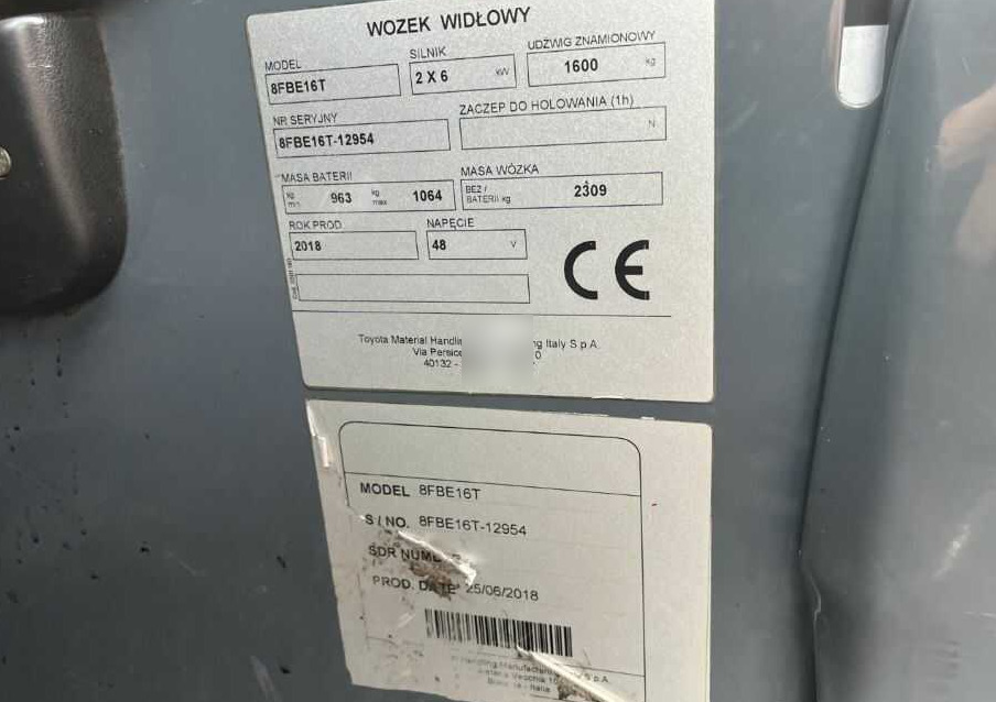Toyota 8FBE16T - Elektrinis krautuvas: foto 4 Toyota 8FBE16T - Elektrinis krautuvas: foto 4