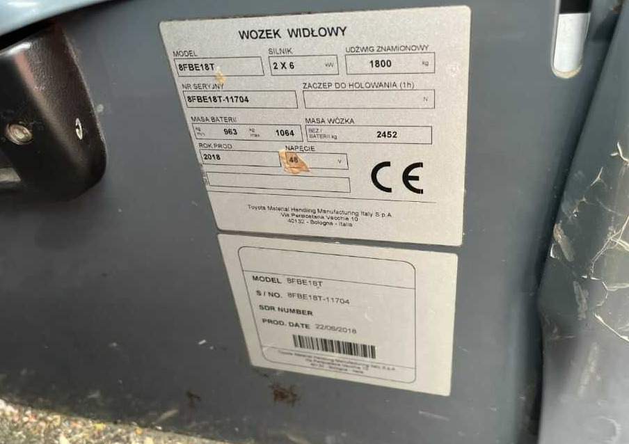 Toyota 8FBE18T - Elektrinis krautuvas: foto 4 Toyota 8FBE18T - Elektrinis krautuvas: foto 4