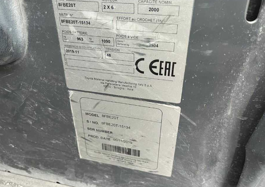 Toyota 8FBE20T - Elektrinis krautuvas: foto 5 Toyota 8FBE20T - Elektrinis krautuvas: foto 5