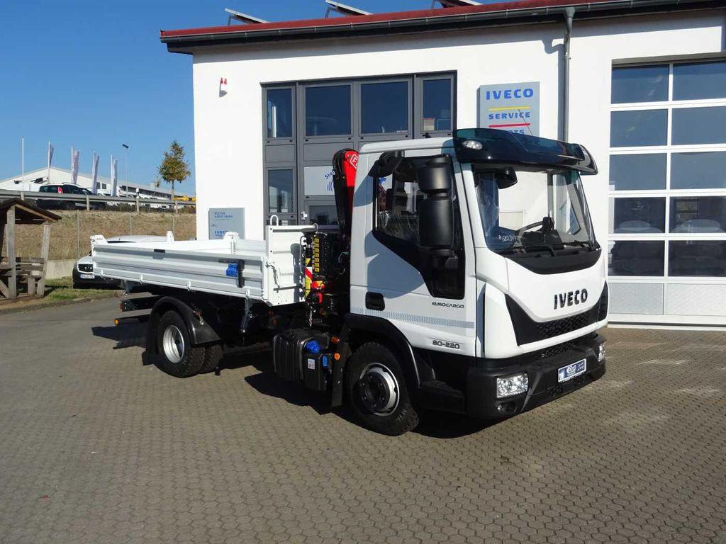 Mažas savivartis Iveco Eurocargo ML80E22 Kipper + Kran Fassi F40 +Funk: foto 1