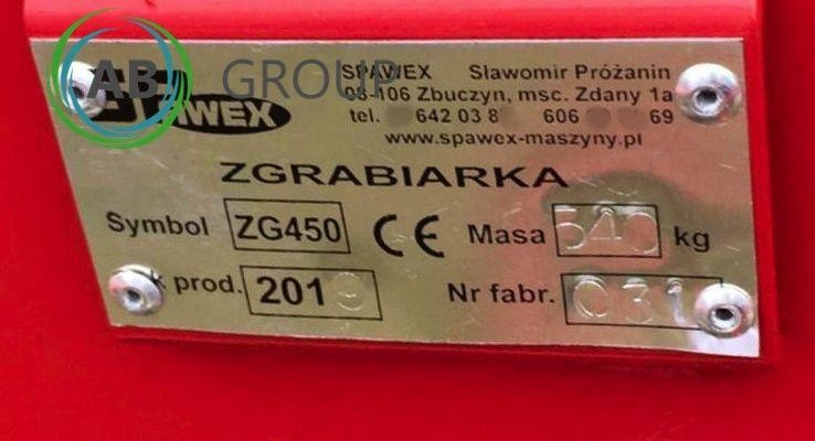 Spawex rotary rake ZG-450 - Šieno grėblys/ Vartytuvas: foto 4 Spawex rotary rake ZG-450 - Šieno grėblys/ Vartytuvas: foto 4