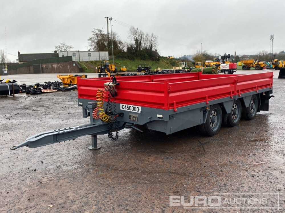2013 Dooley 10 Ton Tri-Axle Drop Side Drag Trailer - Platforminė/ Bortinė priekaba: foto 1 2013 Dooley 10 Ton Tri-Axle Drop Side Drag Trailer - Platforminė/ Bortinė priekaba: foto 1