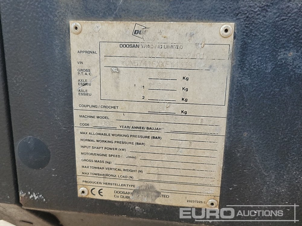 Oro kompresorius 2015 Doosan 741: foto 32
