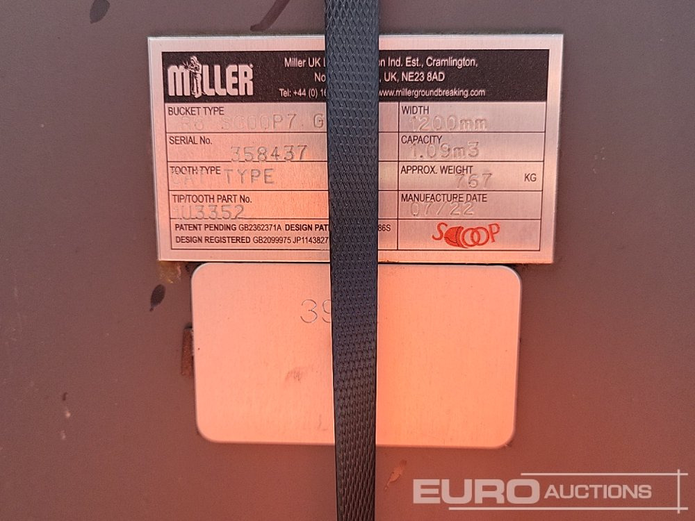 Nauja Kaušas 2022 Miller 48" Scoop Bucket 80mm Pin to suit 20 Ton Excavator: foto 12