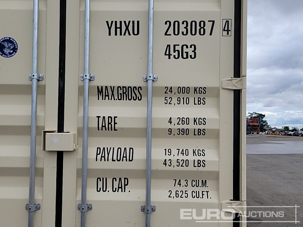 Jūrinis konteineris 2025 40' x 8' HQ Container, 4 Side Doors, 1 End Door (Cannot Be Reconsigned): foto 9