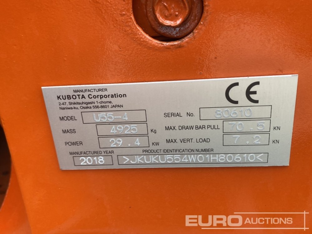 Mini ekskavatorius Kubota U55-4: foto 20