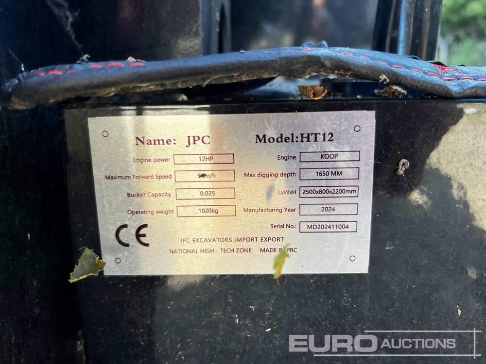 Unused 2024 JPC HT12 - Mini ekskavatorius: foto 3 Unused 2024 JPC HT12 - Mini ekskavatorius: foto 3