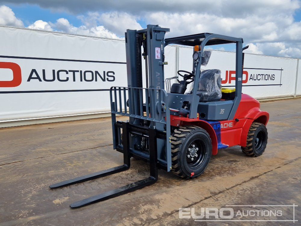 Unused 2025 Apache CPCD35 Diesel Rough Terrain Forklift, 2 Stage Mast, Sideshift - Krautuvas-visureigis: foto 1 Unused 2025 Apache CPCD35 Diesel Rough Terrain Forklift, 2 Stage Mast, Sideshift - Krautuvas-visureigis: foto 1