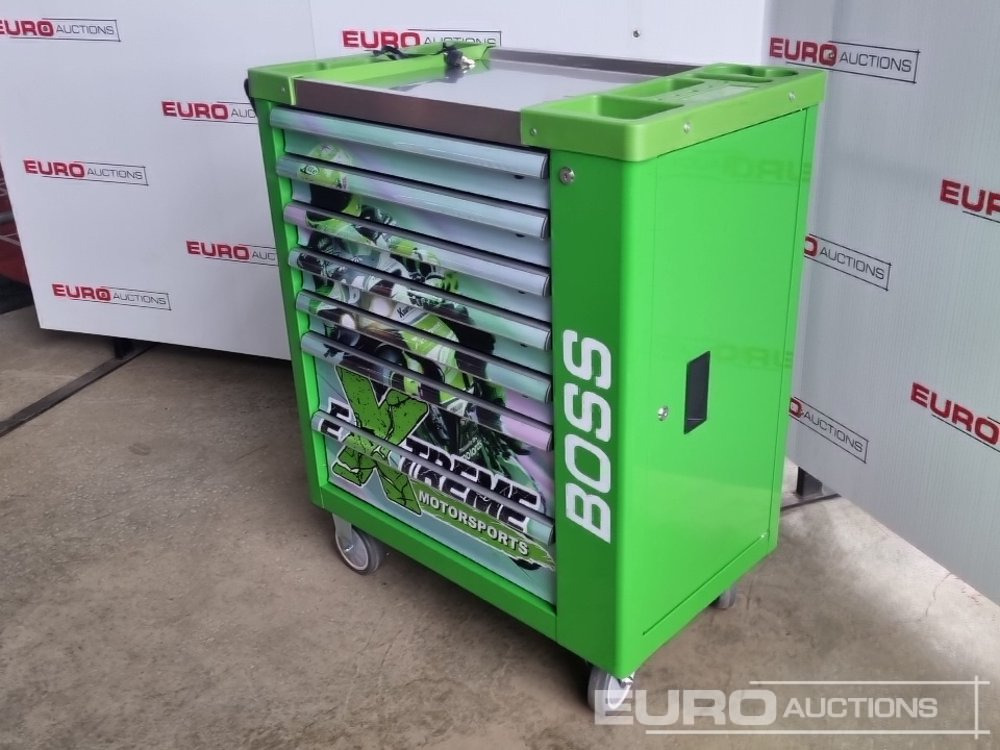 Unused 2025 Boss Wheeled Tool Cart with 258pc Tools (Green) - Garažo įranga: foto 1 Unused 2025 Boss Wheeled Tool Cart with 258pc Tools (Green) - Garažo įranga: foto 1