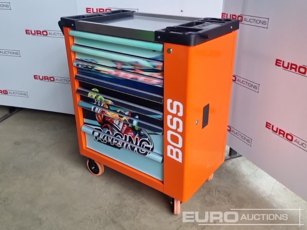 Unused 2025 Boss Wheeled Tool Cart with 258pc Tools (Orange) - Garažo įranga: foto 1 Unused 2025 Boss Wheeled Tool Cart with 258pc Tools (Orange) - Garažo įranga: foto 1