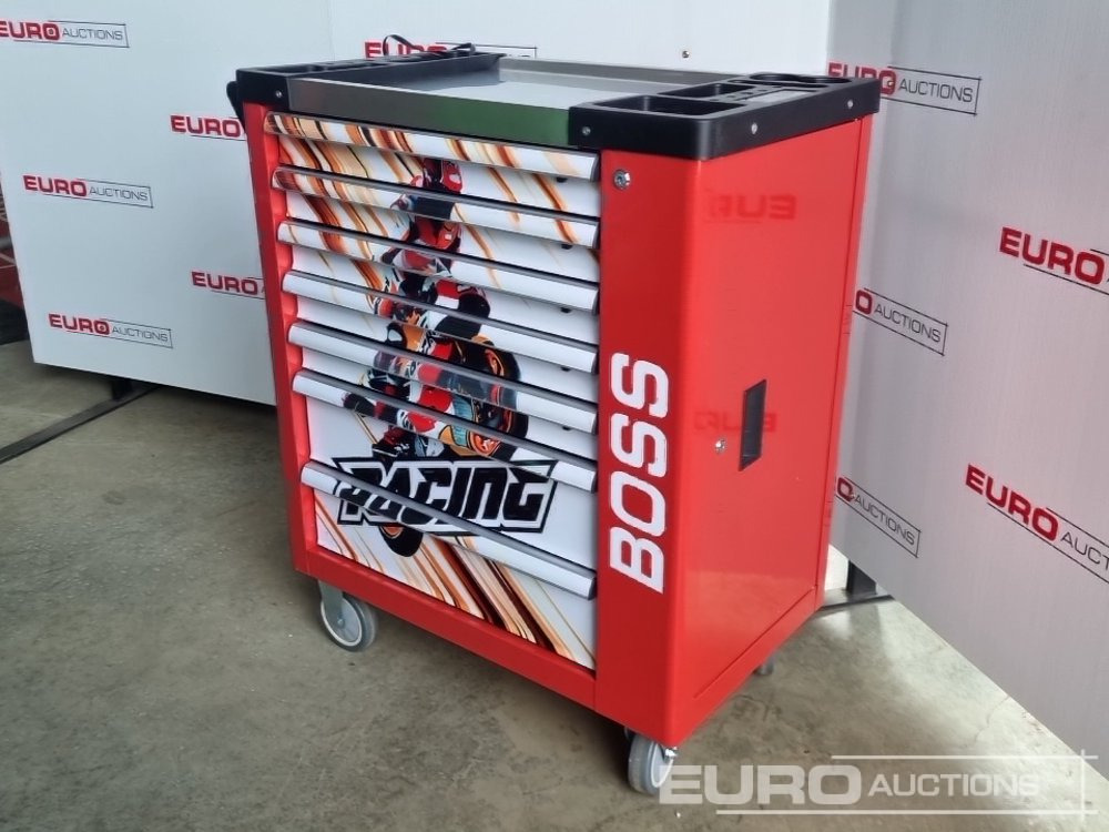 Unused 2025 Boss Wheeled Tool Cart with 258pc Tools (Red) - Garažo įranga: foto 1 Unused 2025 Boss Wheeled Tool Cart with 258pc Tools (Red) - Garažo įranga: foto 1