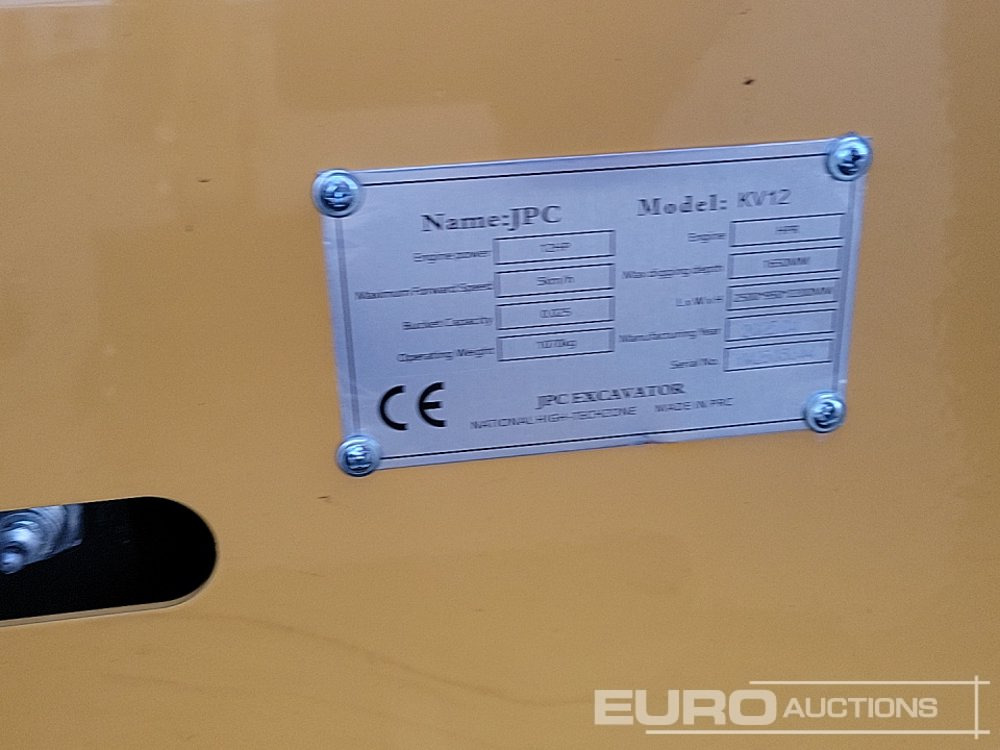 Mini ekskavatorius Unused 2025 JPC KV12: foto 50 Mini ekskavatorius Unused 2025 JPC KV12: foto 50