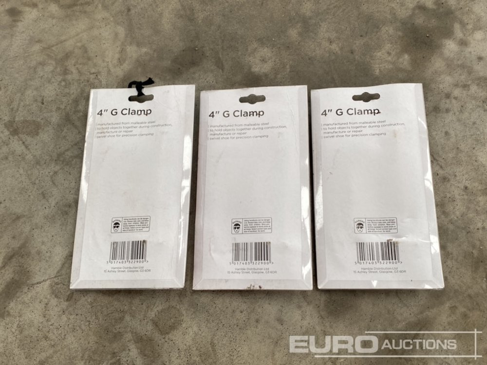Unused 4" Blacksur G-Clamps (3 of) - Garažo įranga: foto 4 Unused 4" Blacksur G-Clamps (3 of) - Garažo įranga: foto 4