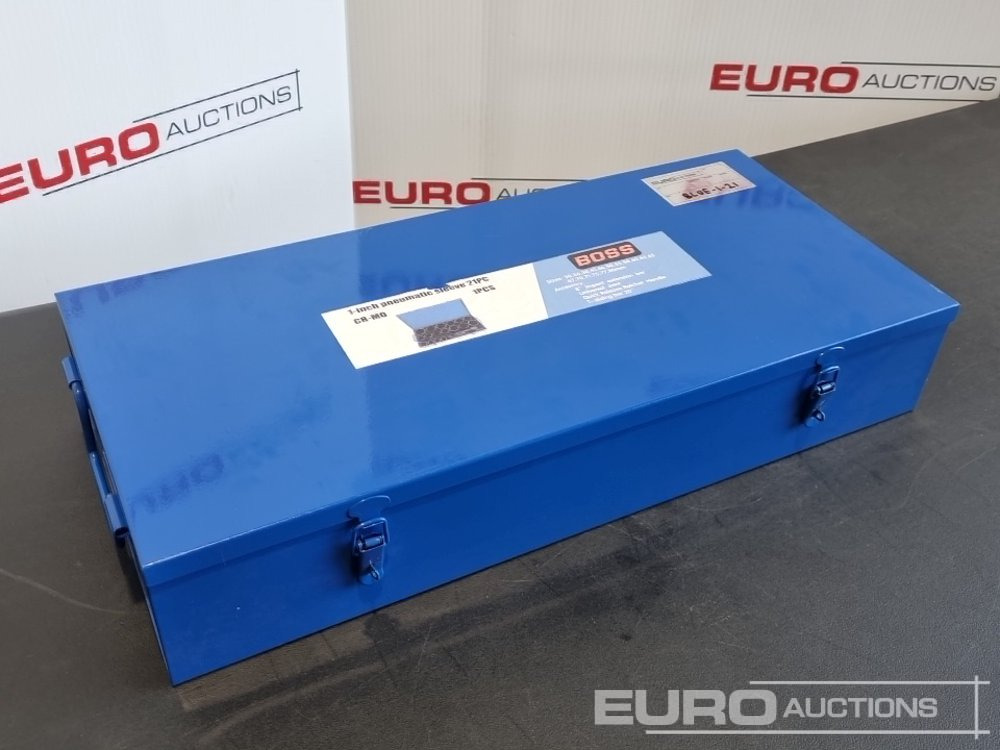 Unused Boss 1" 21pc Pneumatic Socket Set, 8" Impact Extension Bar, Universal Joint, Quick Release Ratchet Handle, 20" T-sliding Bar - Garažo įranga: foto 1 Unused Boss 1" 21pc Pneumatic Socket Set, 8" Impact Extension Bar, Universal Joint, Quick Release Ratchet Handle, 20" T-sliding Bar - Garažo įranga: foto 1