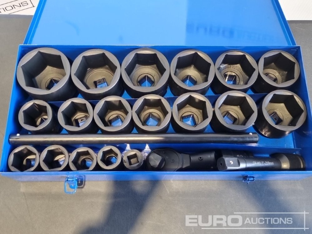 Unused Boss 1" 21pc Pneumatic Socket Set, 8" Impact Extension Bar, Universal Joint, Quick Release Ratchet Handle, 20" T-sliding Bar - Garažo įranga: foto 4 Unused Boss 1" 21pc Pneumatic Socket Set, 8" Impact Extension Bar, Universal Joint, Quick Release Ratchet Handle, 20" T-sliding Bar - Garažo įranga: foto 4