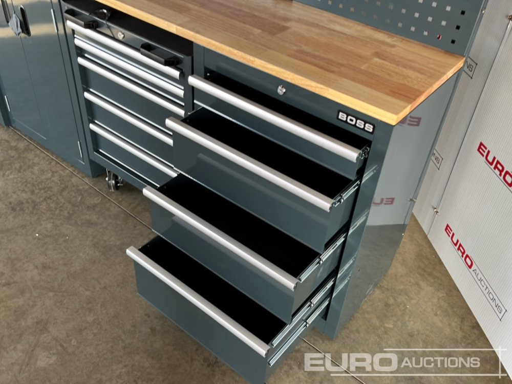 Garažo įranga Unused Boss 2.6m 9 Drawer, 5 Cabinet Tool Station (3 boxes): foto 11