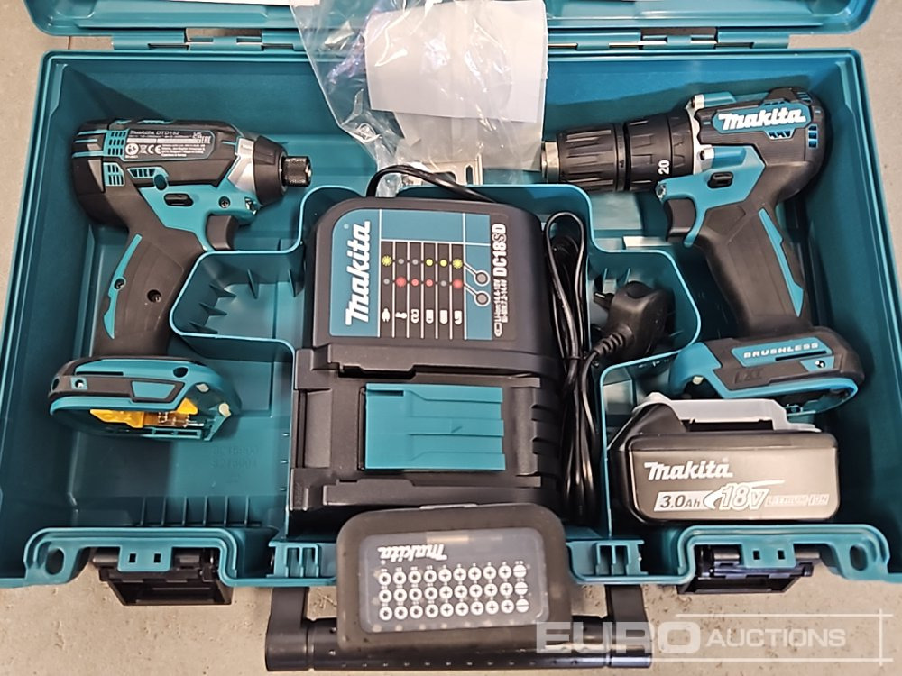 Unused Makita DHP453 18V LXT Combi Dril, Makita DTD152 18V LXT Impact Driver, Battery, Charger, Bit Set - Garažo įranga: foto 3 Unused Makita DHP453 18V LXT Combi Dril, Makita DTD152 18V LXT Impact Driver, Battery, Charger, Bit Set - Garažo įranga: foto 3