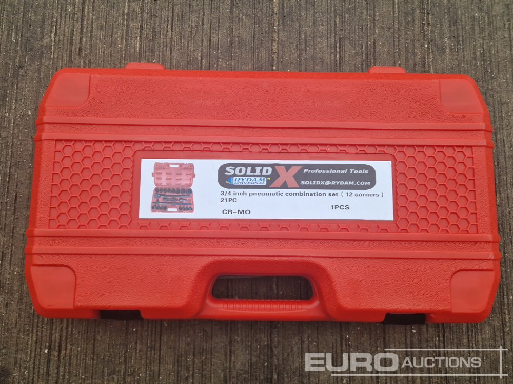 Unused Solid X Impact 3/4" Drive 21 Piece 12 Corner Socket Set - Garažo įranga: foto 5 Unused Solid X Impact 3/4" Drive 21 Piece 12 Corner Socket Set - Garažo įranga: foto 5