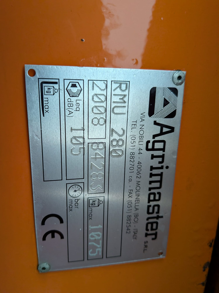 Žolės smulkintuvas Trincia asse orrizontale usata Agrimaster RMU 280: foto 6 Žolės smulkintuvas Trincia asse orrizontale usata Agrimaster RMU 280: foto 6