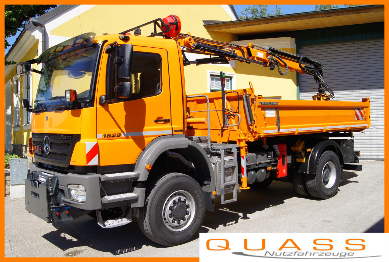 MERCEDES-BENZ AXOR 1829 4x4/EURO 5/ATLAS 65.2/MEILLER/Winterdienst - Savivartis sunkvežimis, Sunkvežimis su kranu: foto 1 MERCEDES-BENZ AXOR 1829 4x4/EURO 5/ATLAS 65.2/MEILLER/Winterdienst - Savivartis sunkvežimis, Sunkvežimis su kranu: foto 1