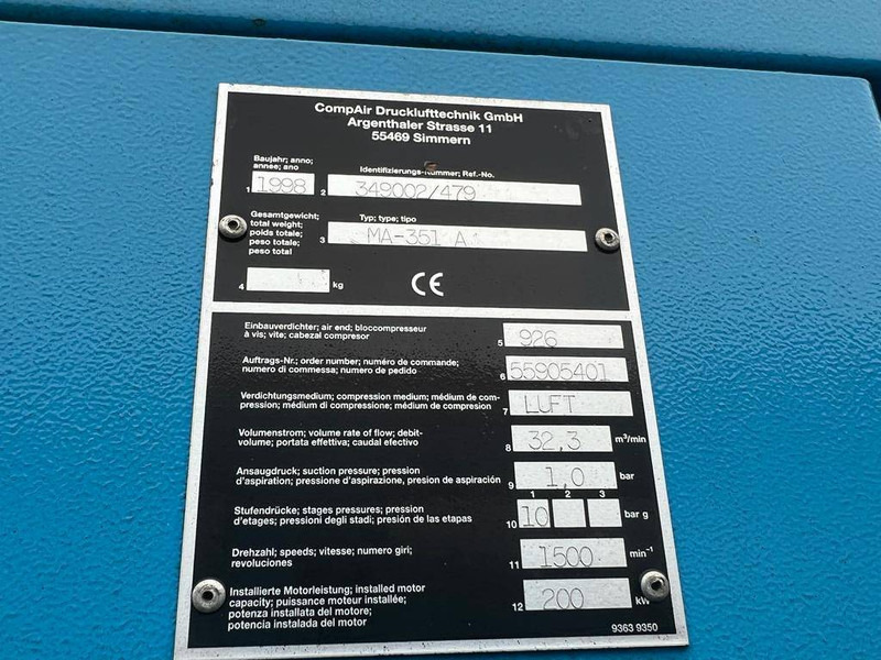 Compair MA-351 A - Oro kompresorius: foto 2 Compair MA-351 A - Oro kompresorius: foto 2