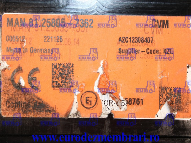 CALCULATOR CVM BASIC BV1 I2 MAN TGX TG3 81.25805.7362 - Valdymo blokas - Sunkvežimis: foto 2 CALCULATOR CVM BASIC BV1 I2 MAN TGX TG3 81.25805.7362 - Valdymo blokas - Sunkvežimis: foto 2