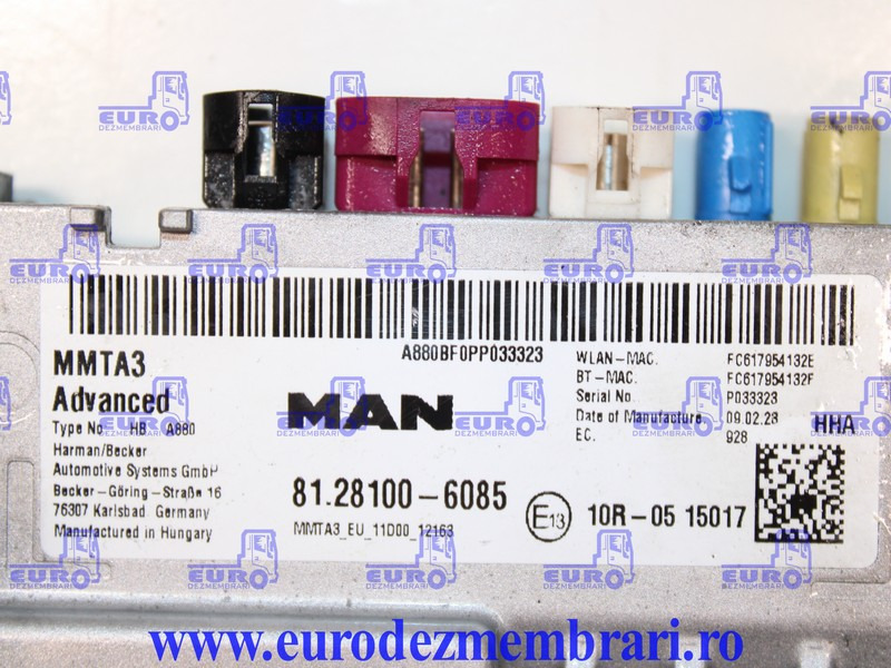 CALCULATOR UNITATE MULTIMEDIA MMTA3 MAN TGX TG3 81.28100.6085 - Valdymo blokas - Sunkvežimis: foto 3 CALCULATOR UNITATE MULTIMEDIA MMTA3 MAN TGX TG3 81.28100.6085 - Valdymo blokas - Sunkvežimis: foto 3