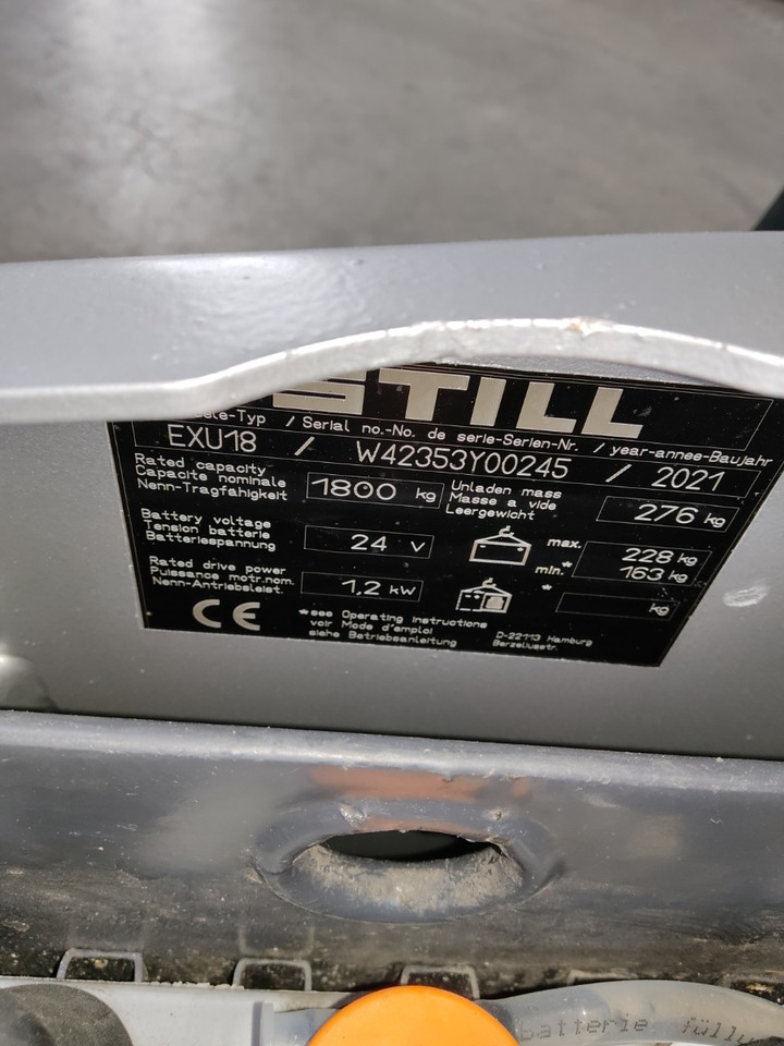 Still EXU18/BATT.NEU - Padėklų krautuvas: foto 5 Still EXU18/BATT.NEU - Padėklų krautuvas: foto 5