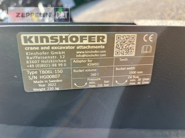 Kinshofer TB06-1500 GLV - Ekskavatoriaus kaušas: foto 4 Kinshofer TB06-1500 GLV - Ekskavatoriaus kaušas: foto 4