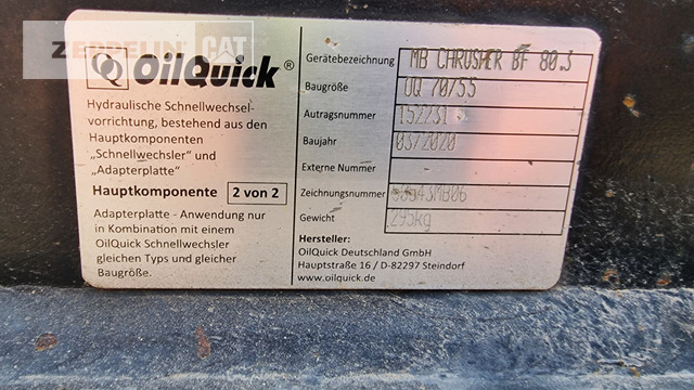 Oilquick Deutschland GmbH Kopfplatte OQ70/55 - Padargas - Statybinė technika: foto 2 Oilquick Deutschland GmbH Kopfplatte OQ70/55 - Padargas - Statybinė technika: foto 2