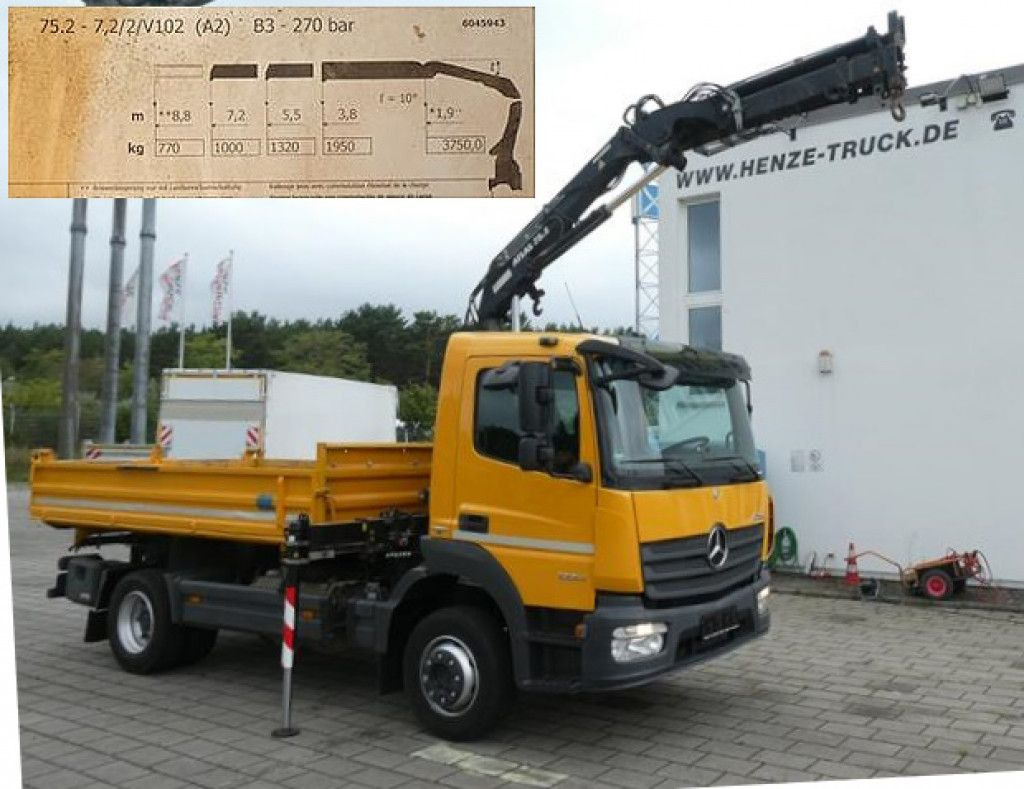 Mercedes-Benz Atego 1224 K 2-Achs Kipper Kran 2x Hdr Ausschub - Savivartis sunkvežimis, Sunkvežimis su kranu: foto 2 Mercedes-Benz Atego 1224 K 2-Achs Kipper Kran 2x Hdr Ausschub - Savivartis sunkvežimis, Sunkvežimis su kranu: foto 2