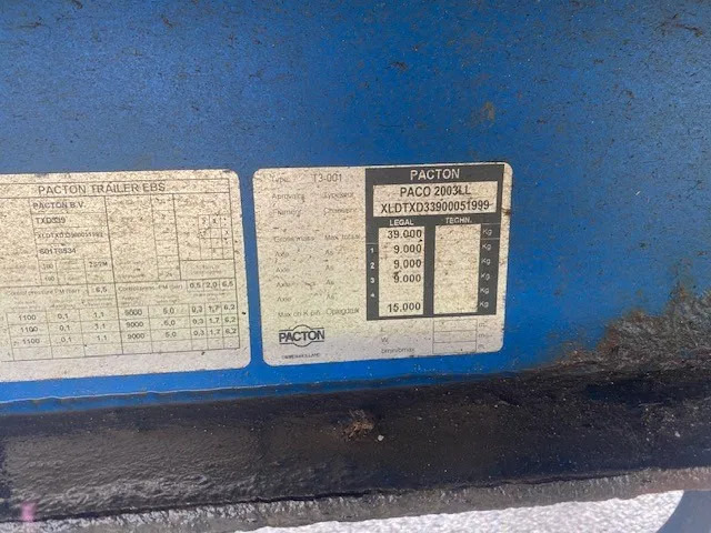 Pacton schuifzeil, 3 asser, SAF , luchtvering, trommelremmen - Tentinė puspriekabė: foto 4 Pacton schuifzeil, 3 asser, SAF , luchtvering, trommelremmen - Tentinė puspriekabė: foto 4